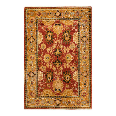 One-of-a-Kind 5' 2" X 7' 9" 2000s Wool Area Rug in Orange