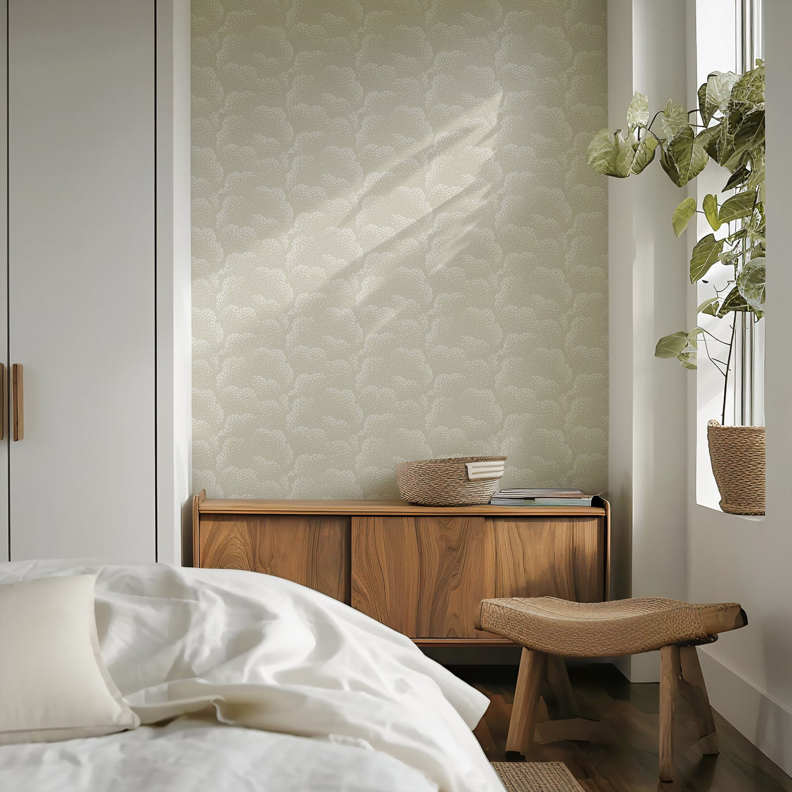 Revel Self-Adhesive Wallpaper Roll, Camel Hair, Faux Grasscloth, Non-pasted