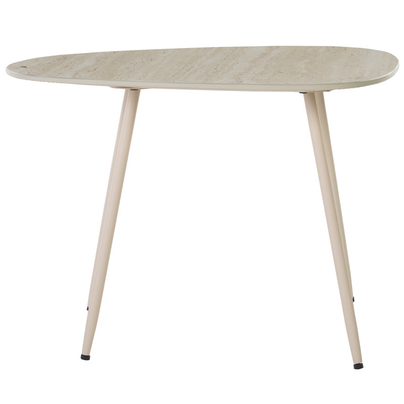 Grande table d'appoint en céramique Renesca, Beige, H 22,04 po x l 15,7 po x P 12,32 po