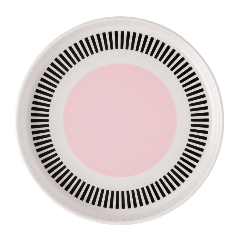 Villeroy & Boch - Memphis Collection Breakfast Plate, Premium Porcelain, Made in Germany,  8.25 in Diameter, Dishwasher and Microwave Safe, Small Plate for Cakes & Snacks, Dessert Plate, White with Pink & Black Accents