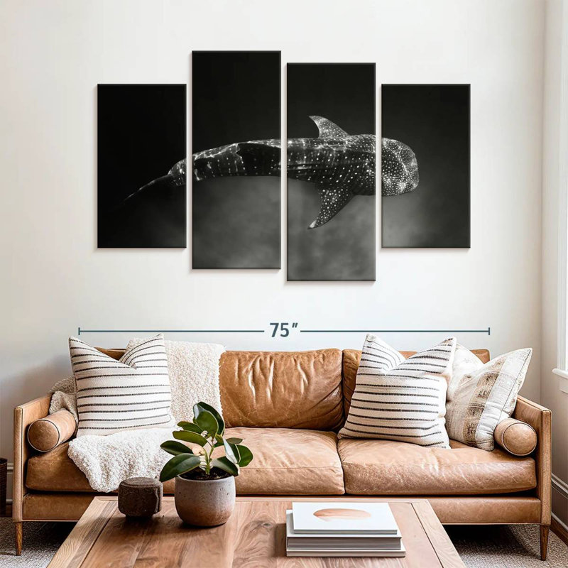 Brampt Monochrome Whale Shark, 42" H x 68" W