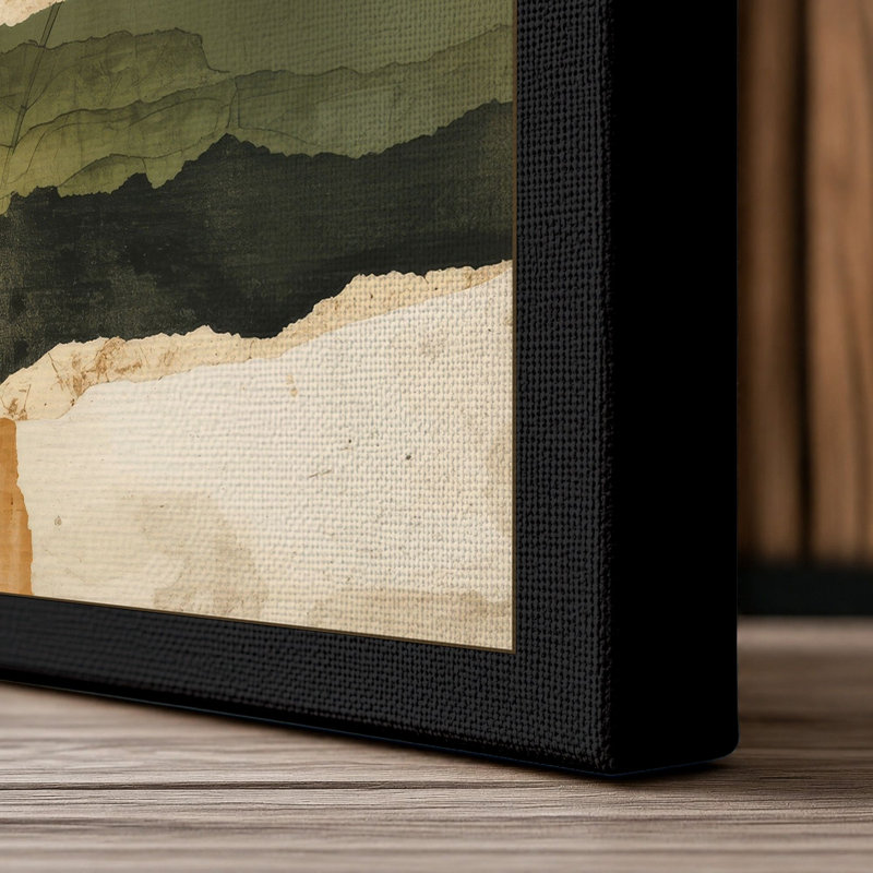 Plants in Strata Botanical - Wrapped Canvas, 36x24 - 91.4 x 61.0 cm, Black Border