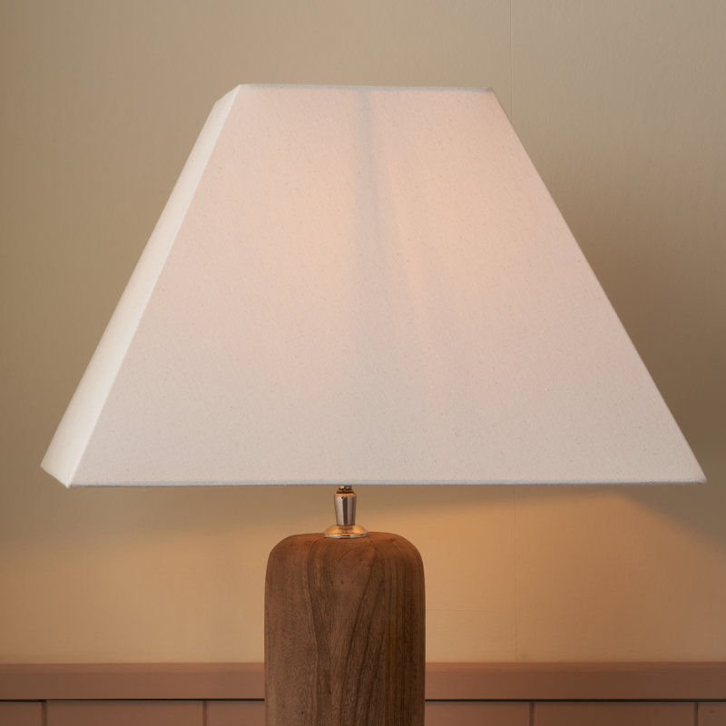 Lorentzen Cotton Tapered Square Lamp Shade, 21cm H x 30cm W x 30cm D, Cream Calico