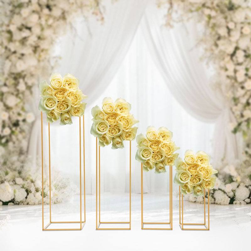 4 pièces de fleurs en métal pour centres de table de mariage