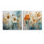 «Yellow Botanical Collage I», ensemble de 2 verres muraux abstraits en acrylique-103920162