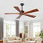 Ventilateur de plafond avec bois, commande à distance et débit d'air saisonnier, moteur à courant continu, réglages de minuterie