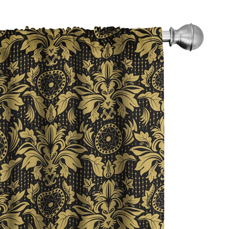 Damask Semi-Sheer Rod Pocket Sliding Panel, 28" x 84"