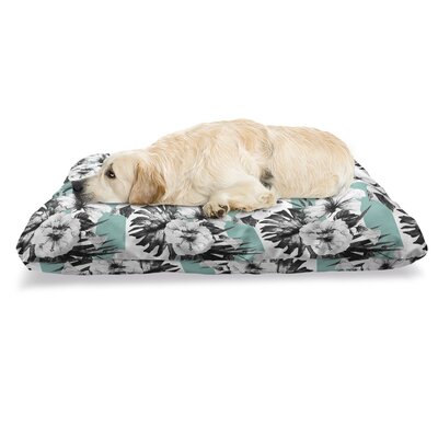 Ambesonne Floral Pet Bed, Exotic Watercolor Hibiscus Flower Graphic Art Print Tropical Inspired Boho, Chew Resistant Pad For Dogs And Cats Cushion Wit -  East Urban Home, 81491708880A4EDCB934942FFA76518F