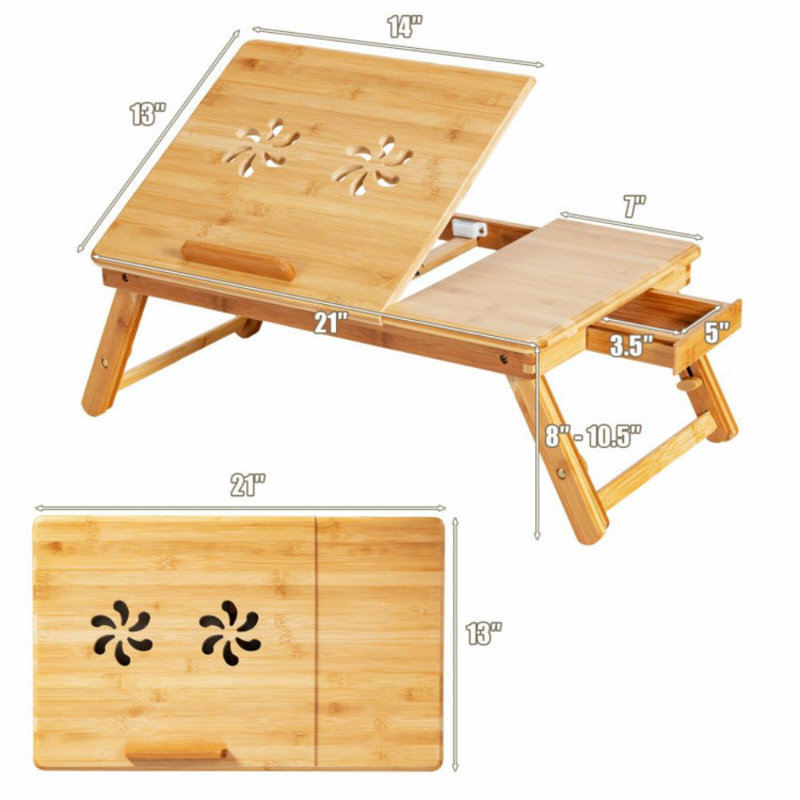 Geovonni Laptop Tray, Brown