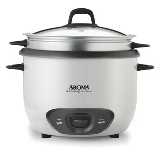 Aroma14-Cup (Cooked) / 3Qt. Select Stainless Rice & Grain Cooker, Stainless Steel  Inner Pot, One-Touch Operation, Automatic Warm Mode, Stainless Steel Steam  Tray Included, White (Arc-757-1Sg)