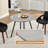  34.6 in. MDF Round Dining Table with Carbon Steel Legs (2-4 Seats)-1170948422