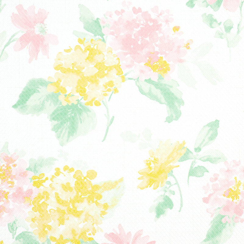 Petal Pink and Yellow Floral PVC Kitchen Mat, 20" x 30"