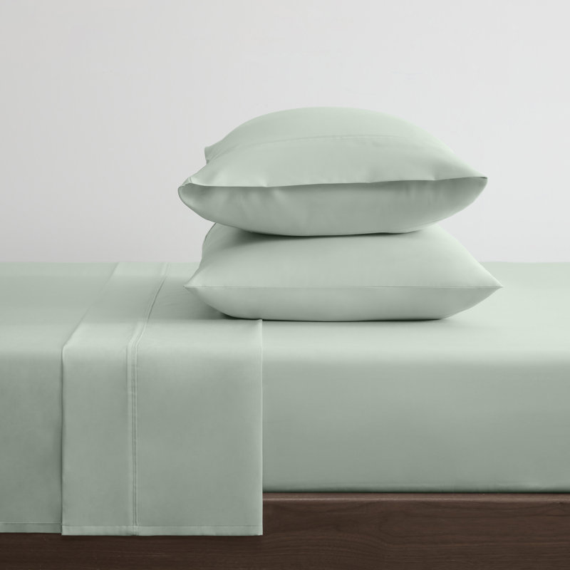 Martex Restore Solid - Soft, Breathable, Cotton Blend, Temperature Regulating, Twin Sheet Set with 1 Pillowcase, Sage