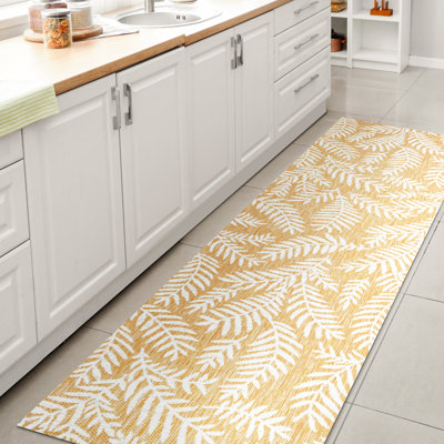Tapis intérieur / extérieur jaune / crème Crossreagh Nevis