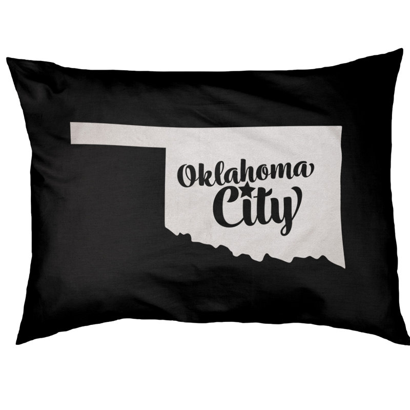 Coussin d’intérieur pour chien oklahoma city oklahoma, Grand (l 50 po x P 40 po x H 7 po), Noir