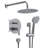 10-Inch Shower System, Slide Bar Shower Faucets Sets Complete Round Shower Heads and 5-Spray Handheld Combo, Wall Mounted Brushed Nickel Shower Faucet
