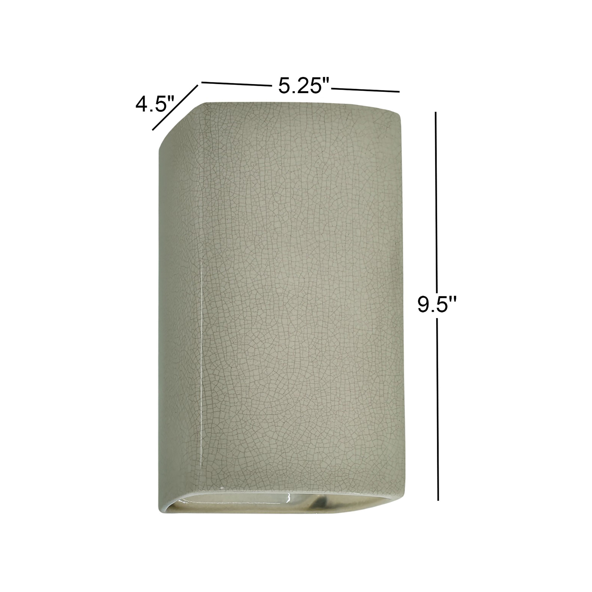 Nomad Outdoor Ceramic LED Wall Light, Celadon Green Crackle, 9.5" H x 5.25" W x 4.5" D, LED