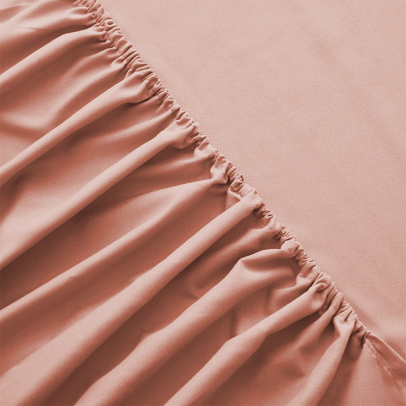 Angelka Microfiber Brushed Deep Fitted Bed Sheet, Double (4'6), Peach
