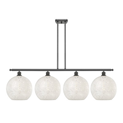 Bertila 4 - Light Steel Dimmable Kitchen Island Globe Chandelier