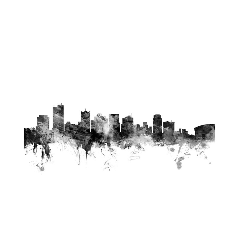 Phoenix, Arizona In Black & White by Michael Tompsett - 1 Piece Wrapped Canvas Wall Art, 30.48 cm H x 45.72 cm W