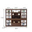 Étagère de rangement 86,61 po en bois massif brun de style chinois