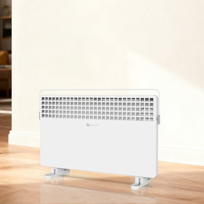 Slim Wall Mounted & Freestanding Whisper Quiet Energy Saving Space Heater with Knob Control, 3 Heat Settings, Ultra Thin Panel Design