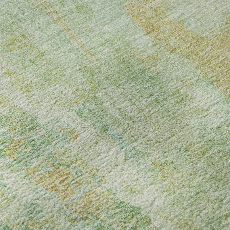 Tapis abstrait lavable à la machine de qualité supérieure Mayfield AMF2310, Basilic, 3 pi x 5 pi
