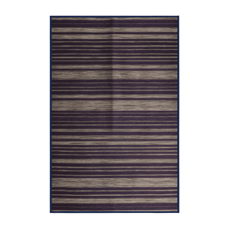 Tapis mauve à rayures horizontales lavable à la machine