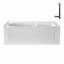 Baignoire en alcôve droite en acrylique blanc brillant avec drain externe 60 po x 32 po Streamline-108366678