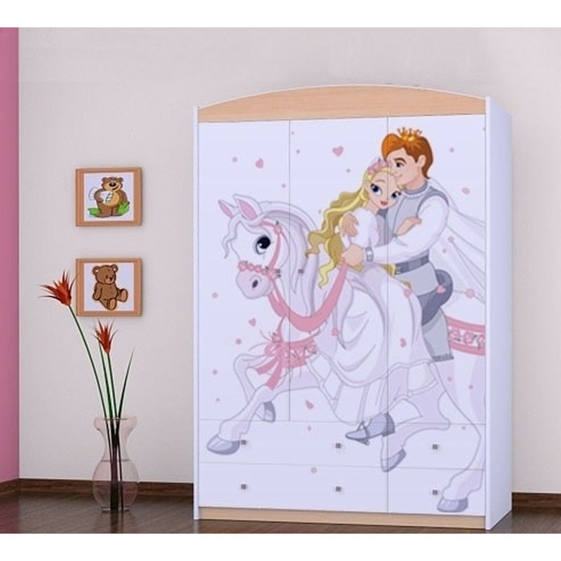 Huard 3 Door Wardrobe, Beige