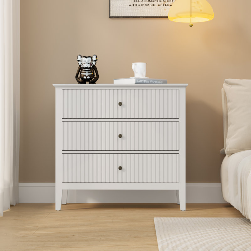 Amberrae 3 Drawer 81.3cm W Dresser, White