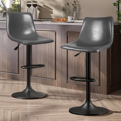 Halima Swivel Adjustable Height Counter Stool with Metal Frame