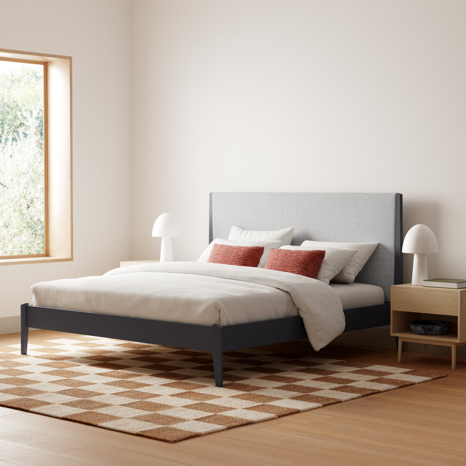 Javi Platform Bed, King, Black