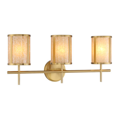 Keyoshia 3-Light Bathroom Vanity Light in Warm Brass