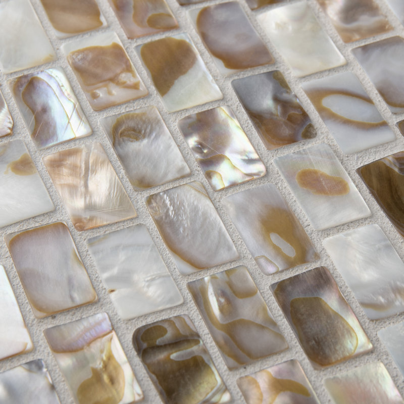 Conchella Subway Natural 11-1/2"x 11-7/8" Natural Seashell Mosaic Wall Tile