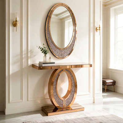 Table d'appoint artisanale en miroir, fabrication de haute qualité pour chaque scène intérieure (brun)