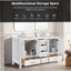 Meuble-lavabo 60 po, meuble-lavabo avec cadre en bois massif, comptoir de meuble-lavabo autoportant avec double vasque
