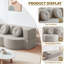 Canapé-lit pliable en velours sans os 75,5 po Lychee, sans assemblage requis avec deux coussins, kaki-1211699794