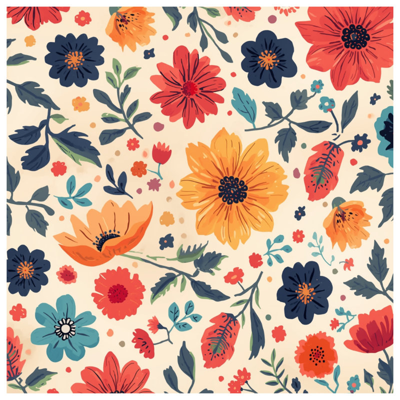 Rideaux de douche à motif floral coloré très longs, L 70 po x H 84 po