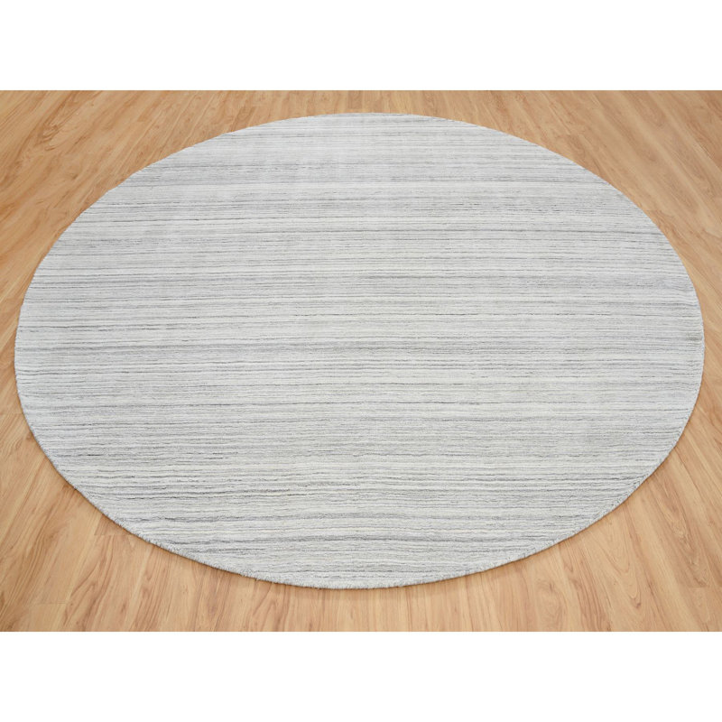 Tapis rond gris en laine naturelle tissé à la main 12 pi x 12 pi 2098FD2C6A2042AA944E7BE1741927BE