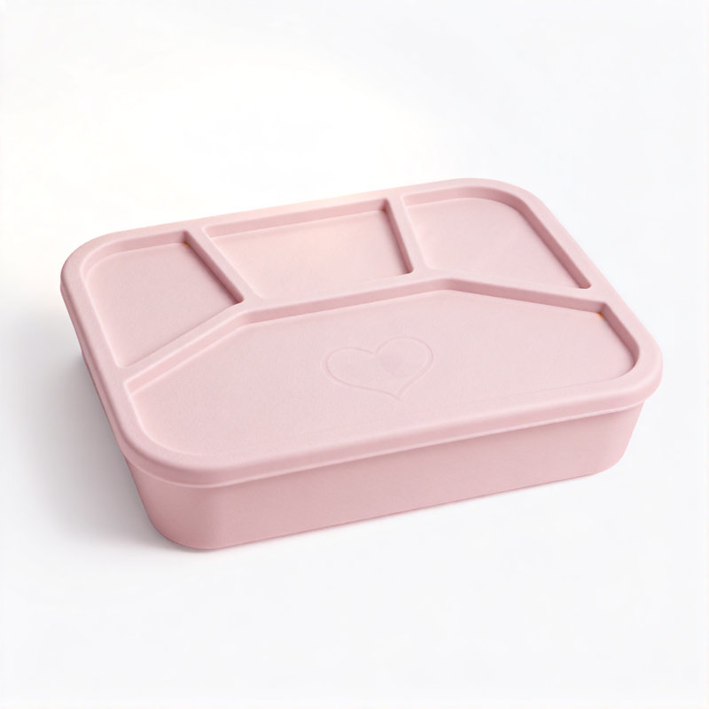 Silicone Bento Box, Portable And Leak-Resistant Food-Grade Container, 1 Pc (Peach)