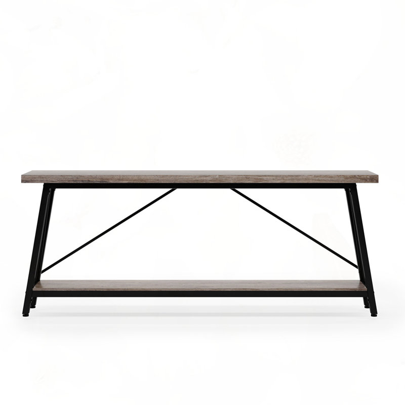 70.9" Industrial Sofa Table, Gray