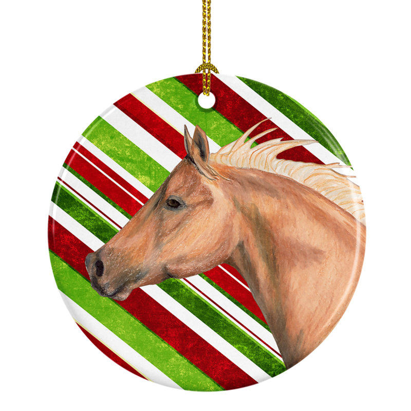 Ornement de noël figurine suspendue en céramique cheval de noël fêtes