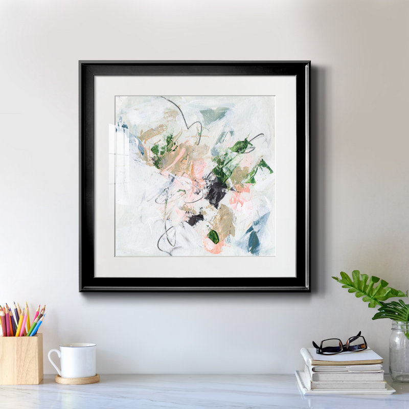 Toile encadrée «Approche du printemps IV» - prête à être accrochée, H 30,5 po x l 30,5 po x P 1,5 po, Papier avec cadre noir