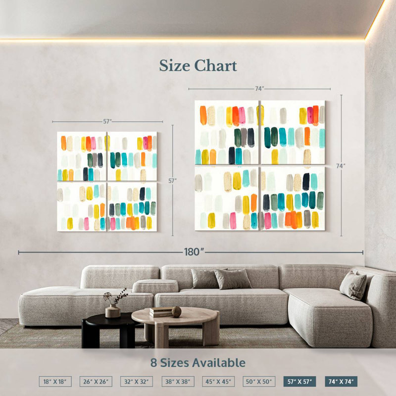 Bright Swatches I, 74" H x 74" W