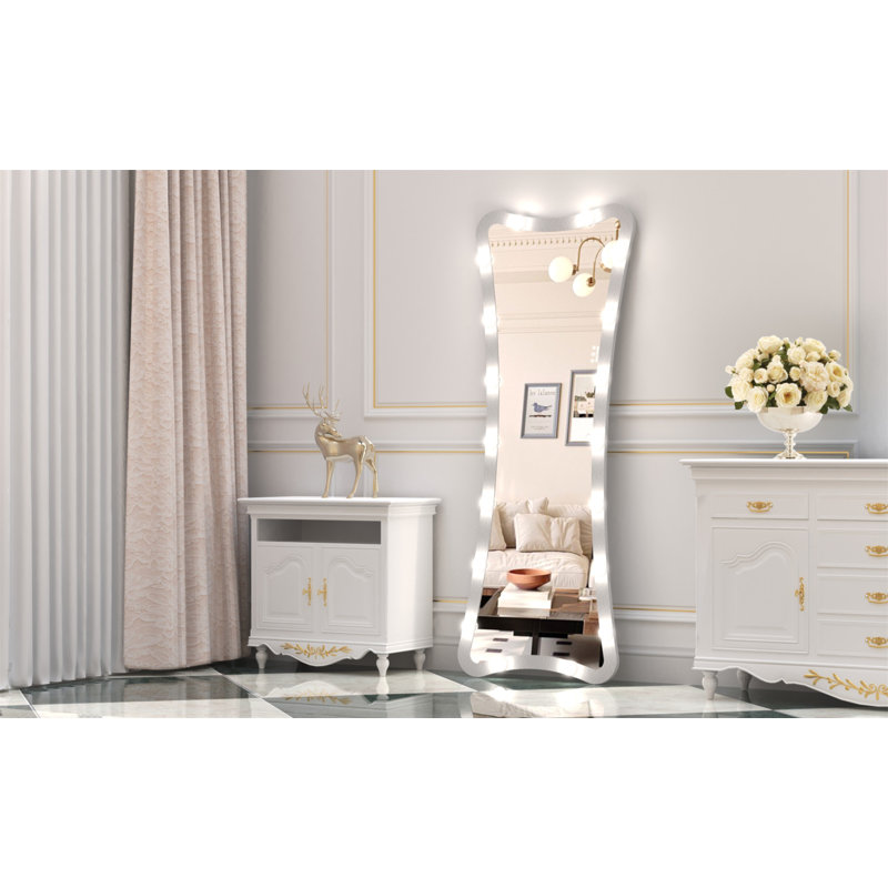 Hollywood Full Length Mirror With Lights Full Body Vanity Mirror With 3 Color Modes Lighted Standing Floor Mirror For Dressing Room Bedroom Wall Mounted Touch Control 63"X24"