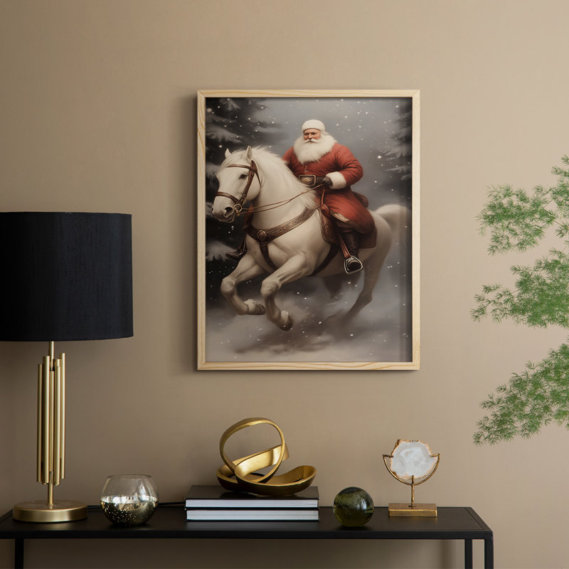 Art des Fêtes de Noël - série 2 - CC XXXI, reproduction encadrée - bois massif, Naturel, H 11 po x l 9 po