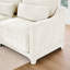 Élégant canapé rembourré en chenille avec repose-pieds mobile et coussin lombaire pour plus de confort-667285410-667285411