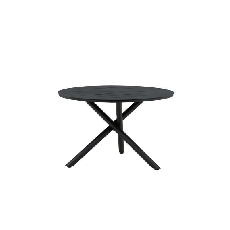 Eros Round Metal Outdoor Dining Table , 120cm cm W 120cm cm D, Black