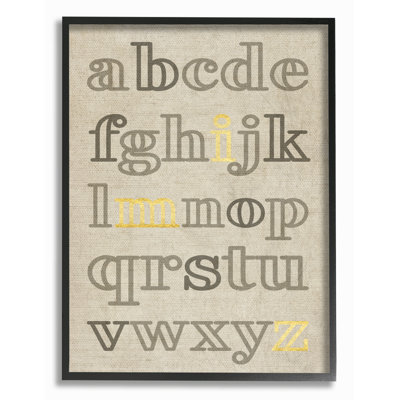 Art textuel alphabet neutre avec typographie dorée